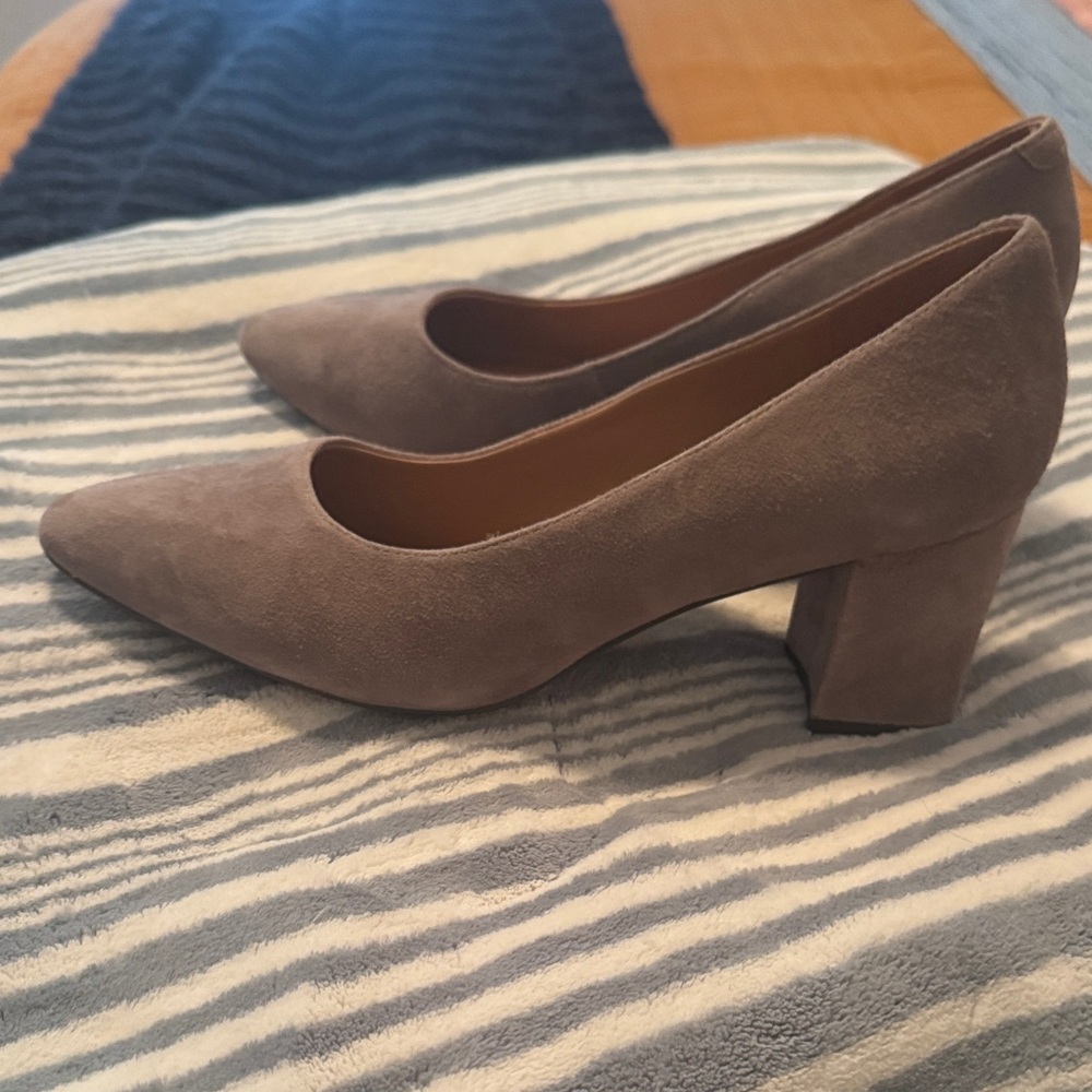 Johnston & Murphy Taupe Suede Flats - Picture 2 of 4